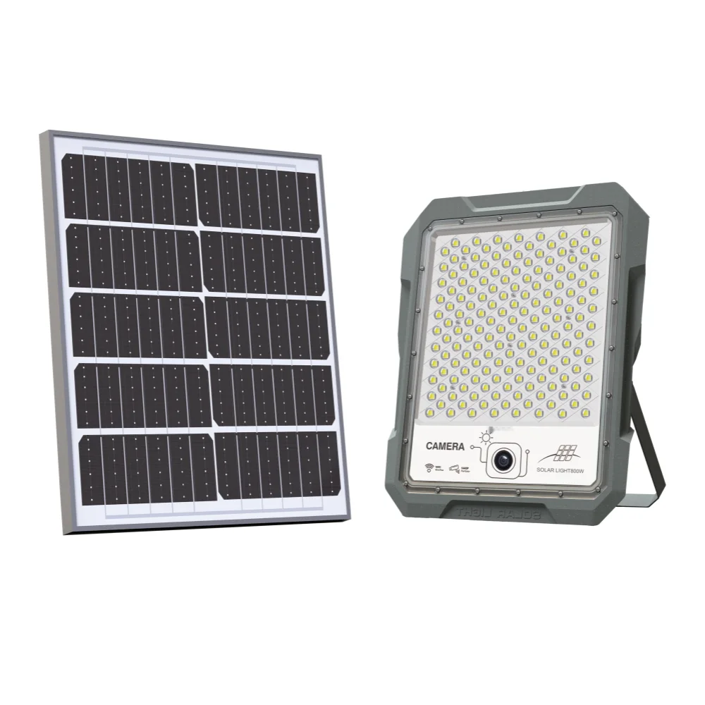 Security Stadium Outdoor Rechargeable IP65 Waterproof Flood Solar Light 200W 500W 800W 1200W Led Floodlight With Camera