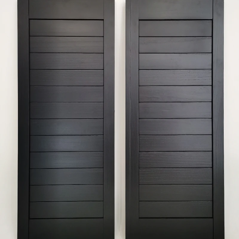 Huasheng Customizable Paulownia Flat Louver Shutter Sunshade Essential Item for Home Hotel Office Everyday Horizontal Pattern