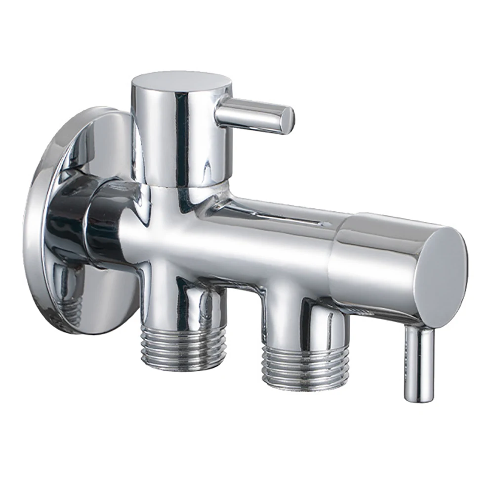 One In Two Out Toilet Partner Double-handle Dual-use Bathroom Shower Diverter Water Control 3 Way Brass Angle Valve