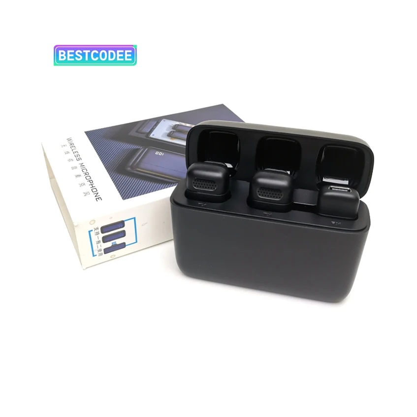 K13  3 in 1   Wireless Lavalier Microphone With Charge Box  Wireless Audio Video Recording Mini Mic for  Type c iphone 15
