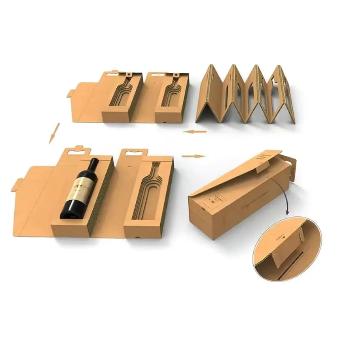 Eco Friendly Rigid Fragile Honeycomb Corrugated Paper Packaging Boxes Protective Insert Paper Cardboard for Glass Bottle