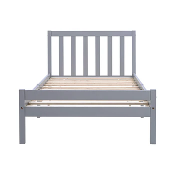 Hot Selling Factory Price Bedroom furniture Simple White Solid Wooden Bed Frame