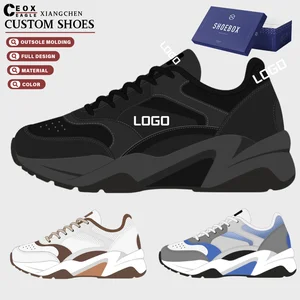 Custom Logo Retro Design Men's Breathable Mesh Upper Running Shoes Lace-Up Closure
