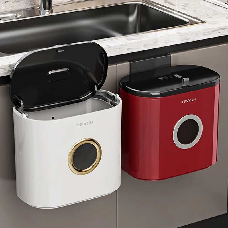 Κάδος Απορριμμάτων WANUO με Επίτοιχη Εγκατάσταση, Κρεμαστός Κάδος, Κρεμαστός Κάδος Κουζίνας, Κρεμαστός Κάδος για Ντουλάπι Κουζίνας με Καπάκι