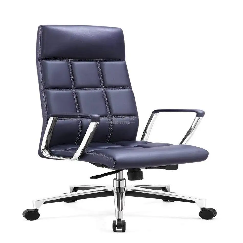 Ekar Factory Directly Big and Tall Blue Manager Swivel Leather PU Office Chair Ergomic Executive Chair