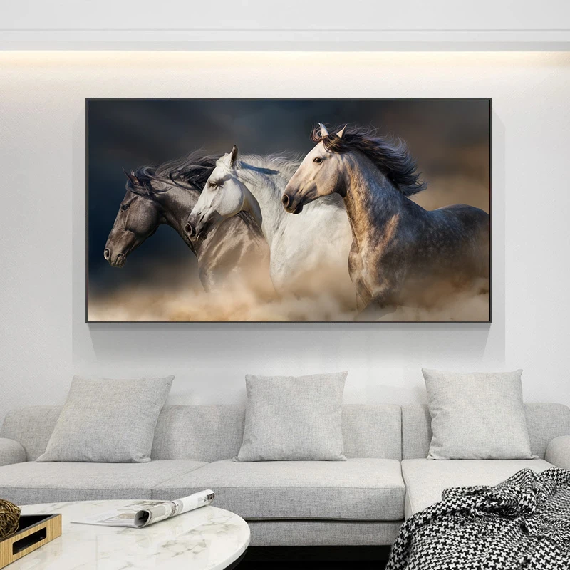 Premium AI Image | White horse portrait wall art poster in style of
