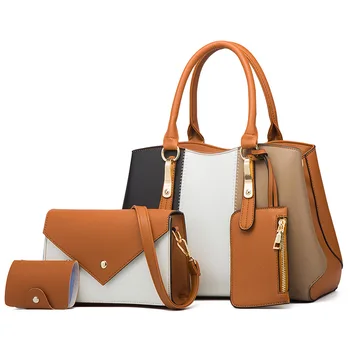 Guangzhou factory 2023 new designer pu card bag purses  women tote handbag with a wallet ladies handbag sets.