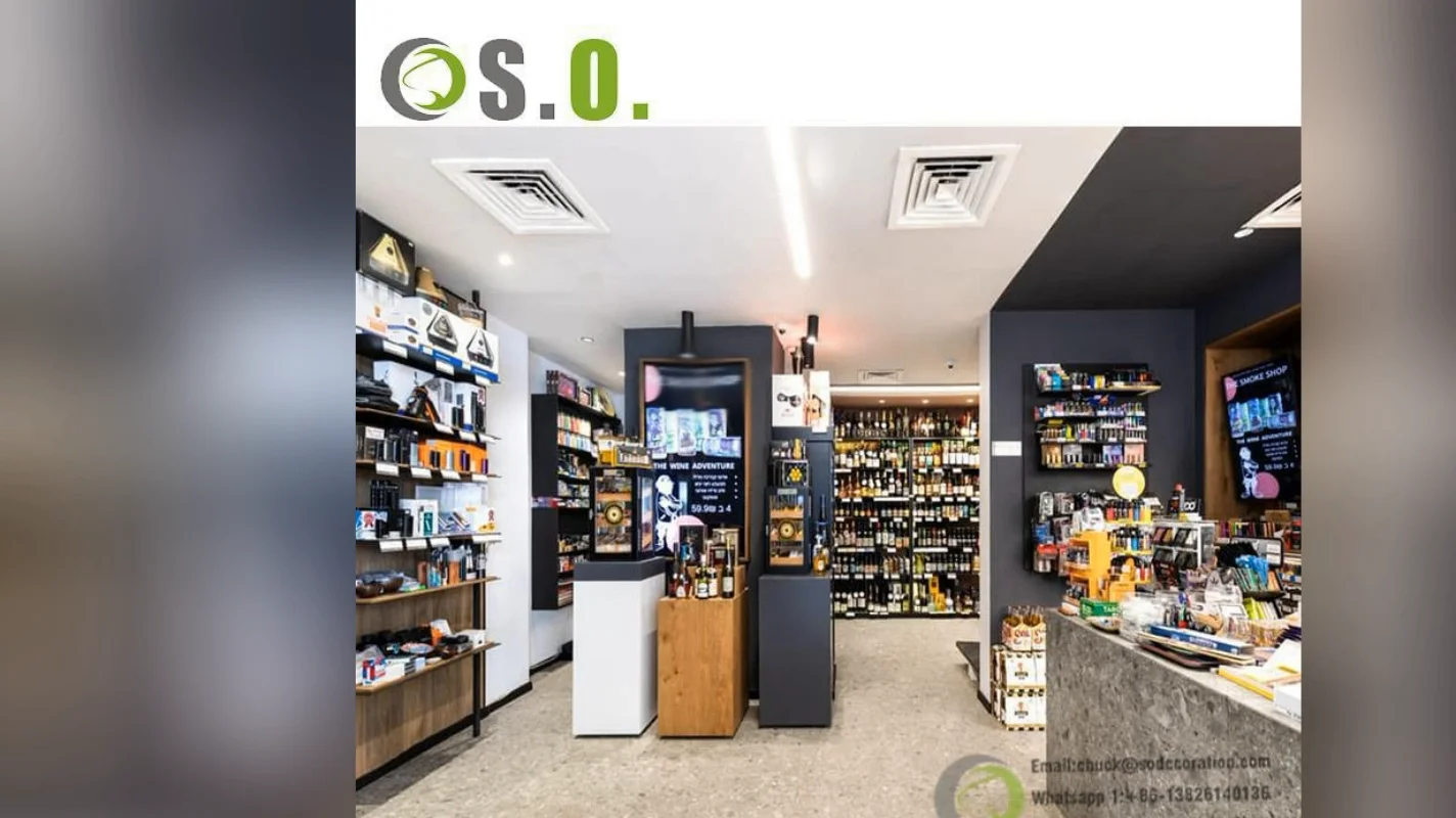 Modern Smoke Shop Interior Decoration Design Tobacco Shop Display ...