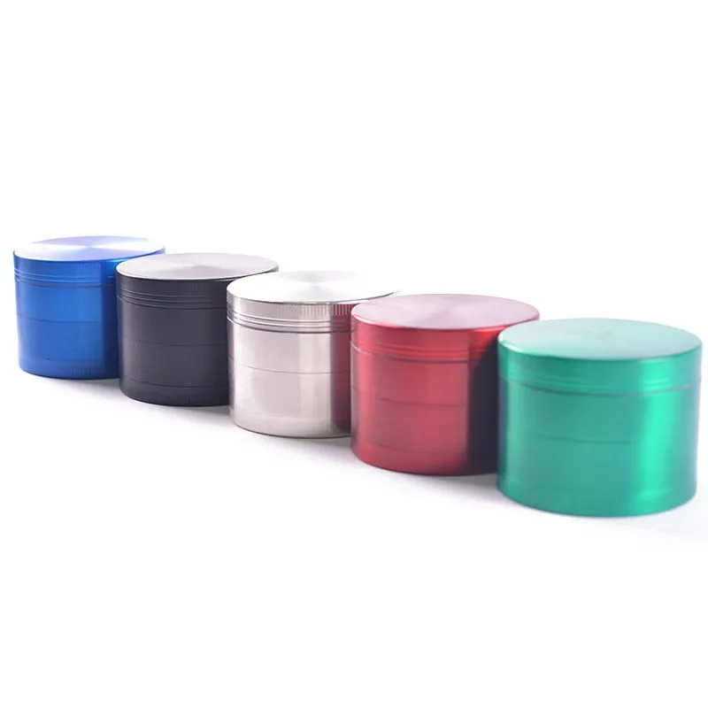 Factory Wholesale Zinc Alloy 4-Layer Flat Grinder 50mm Diameter Smoking Accessory with Customizable Logo preview 3