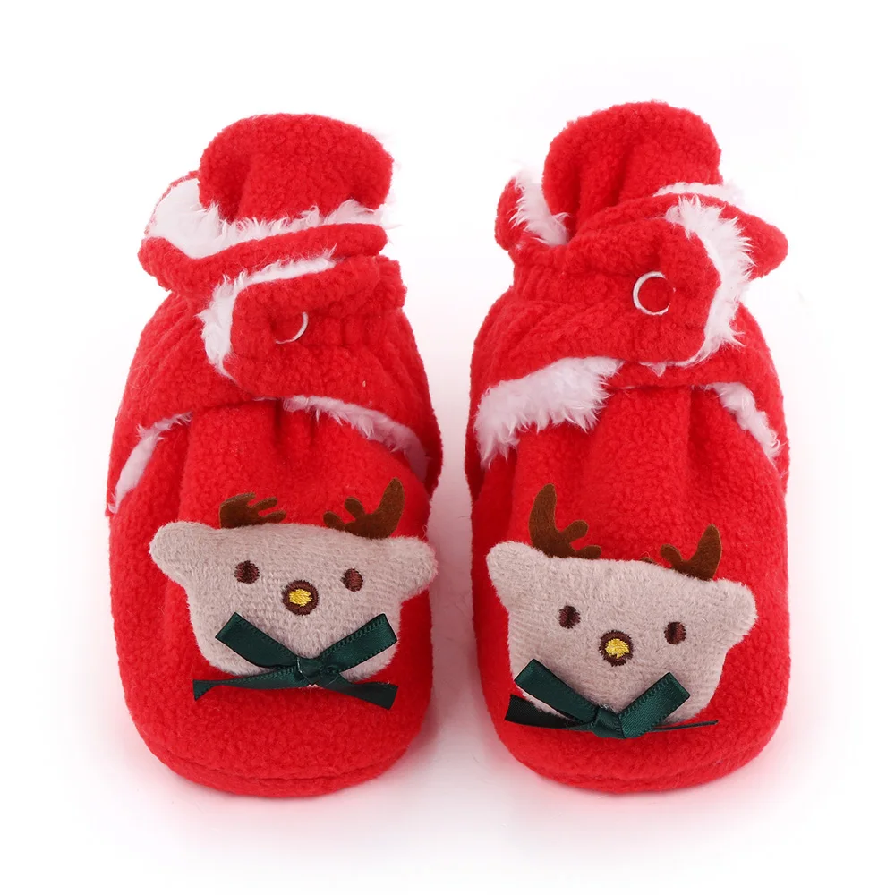 Christmas Autumn and Winter Baby Girls and Boys Soft Soled Cartoon Comfortable Toddler Cotton Shoes manufacture