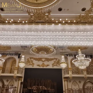 Modern Crystal Style Elegant Glass Banquet Cluster Chandelier for Hotel Wedding Reception Lighting