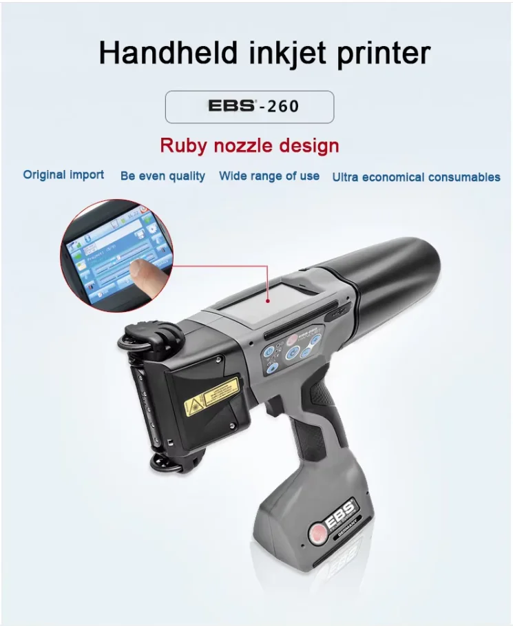 Original Binding EBS-260 Handheld Inkjet Printer Small Coding Machine High Performance Intelligent Coding