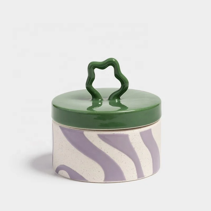 Custom Creative Design Decoration Nordic Ceramic Kitchen Food Storage Jars Tea Coffee Sugar Canisters Sets with Lid