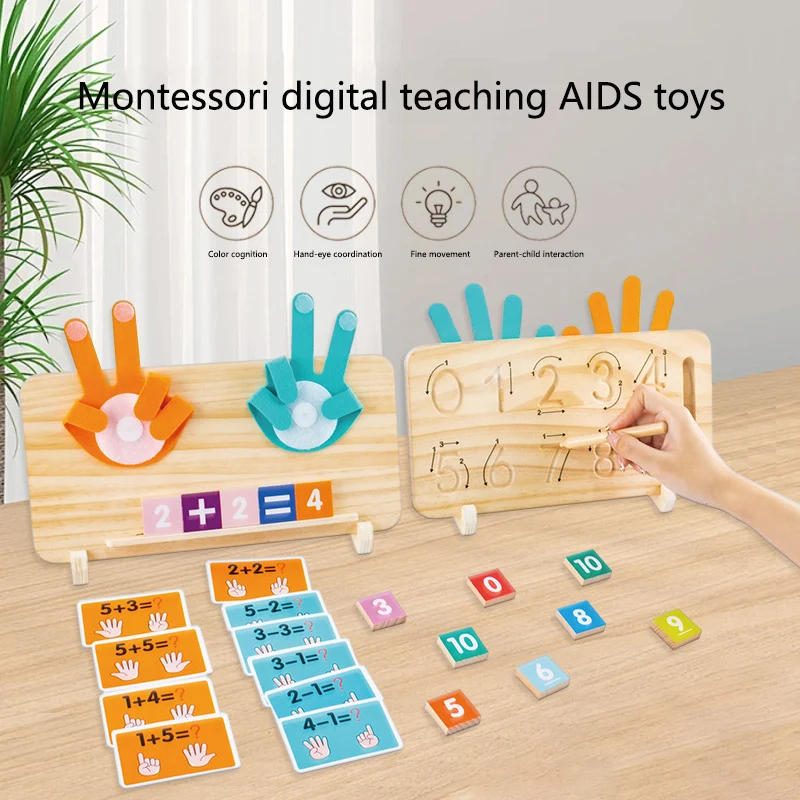 Montessori Preschool Learning Toys Educational Math Manipulatives Number Counting Blocks for Toddlers 2-4 Years CEC Approved