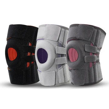 Bmaster neoprene knee support with four spring support and pressure straps knee brace