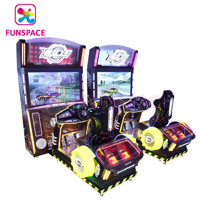 Funspace Coin Operated 3D Video Game Arcade Car Racing Wheel Simulator Game Machine Racing Arcade Machine