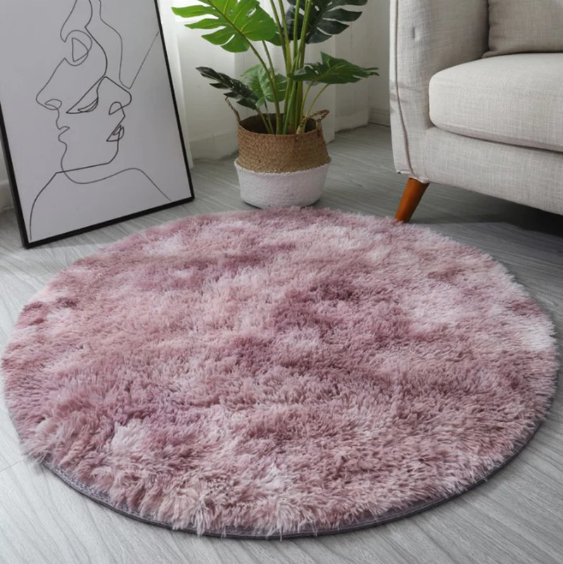 Wholesale Circular Bedroom Carpets Shaggy Sheepskin Faux Fur Carpets