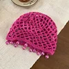 Chapeau tissé de perles - Rose rouge