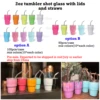 Vaso sublimable de 2 oz, 5 colores, 50 unidades, opción B