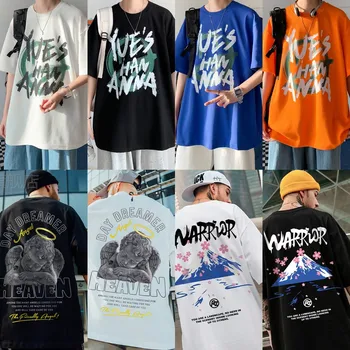 Cotton Oversized Tshirt For Men Clothing  Printing Graphic Streetwear Men'S T-Shirts