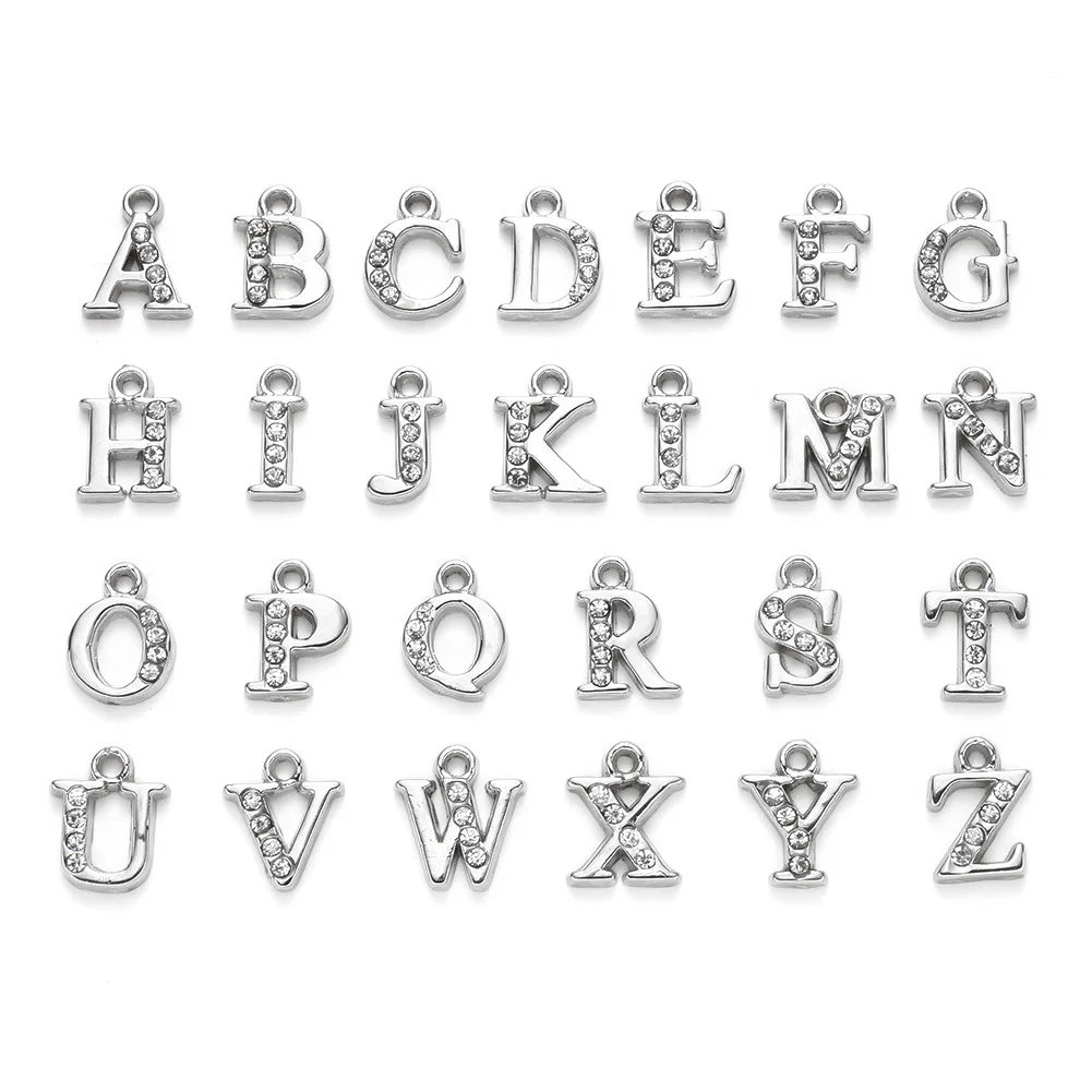 Rhinestone Letter Charms