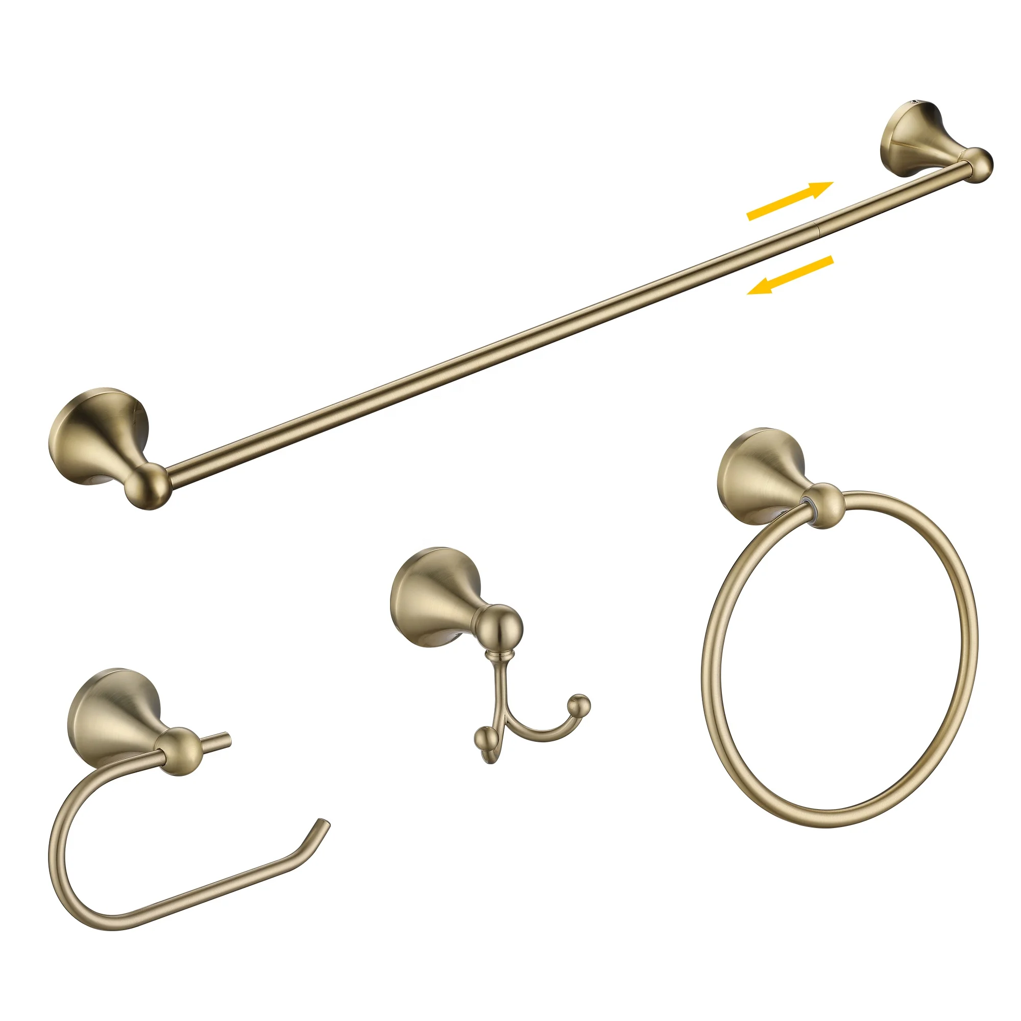 AOWE Luxury Hotel Bathroom Accessories Set - Gold Finished Copper Hardware Collection for Project Procurement & Wholesale
