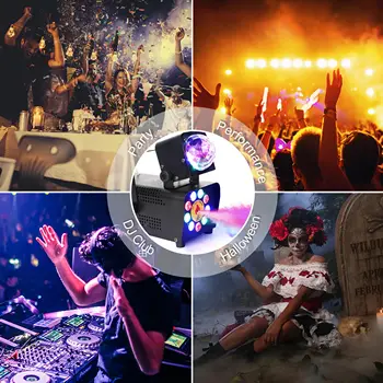 500W Fog Machine with 9 LED Lights and Disco Ball Lights Remote Control Smoke Machine for Wedding Halloween Party Stage Effect product image