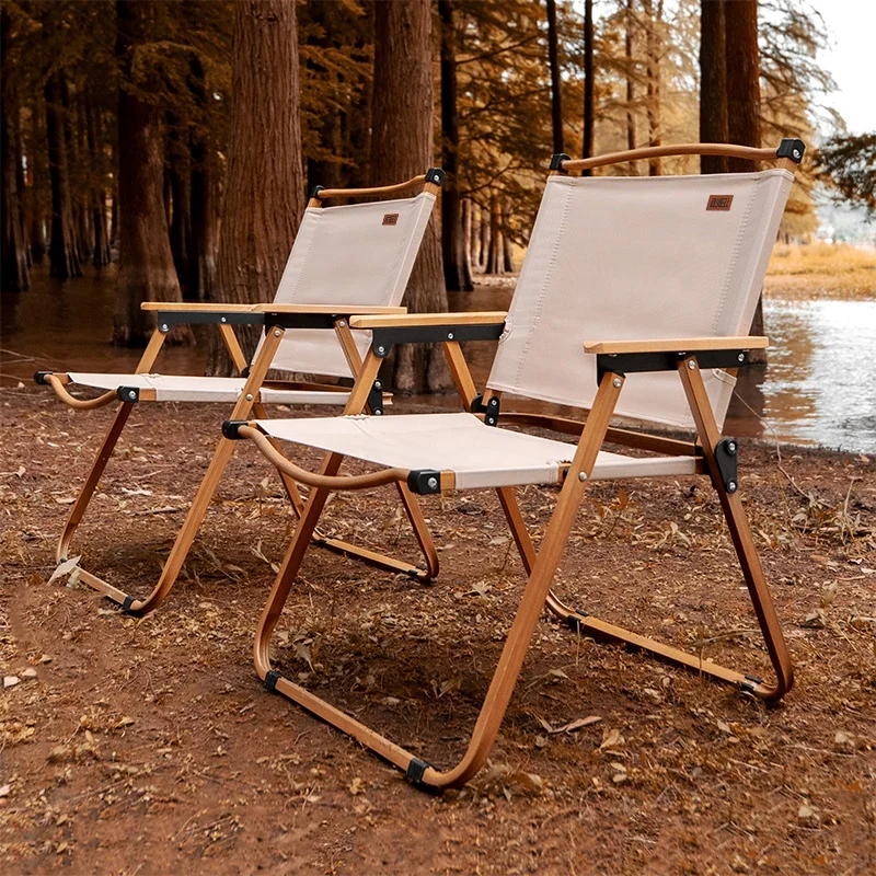 Benjia Stackable Portable Camp Kermit Wood Metal Camping Chair Folding Chairs for Camping Picnic