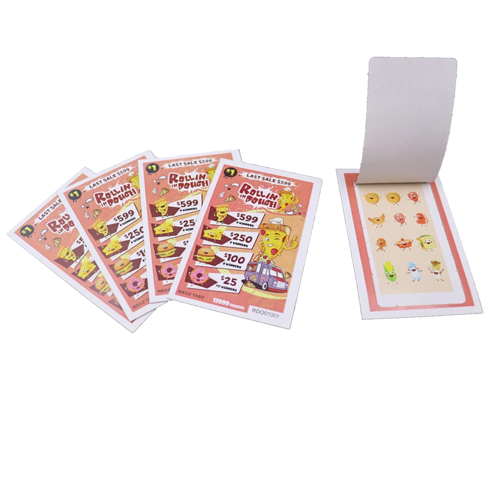 Popular  Custom Paper CMYK Printing One Window Pull Tab Tickets  Tear Off Open Scratch Card High Quality Lottery Ticket