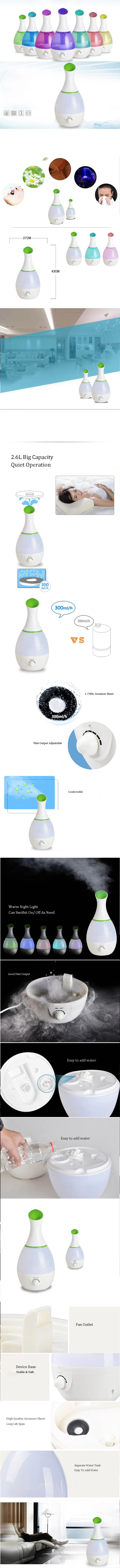 Factory Supply Baby Room Home Office 3L Portable Perfume Air Refresh Air Humidifiers 110V 220V