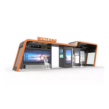 stainless steel advertising bus stop shelter with LCD display