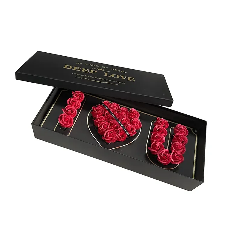 Mother's Day Luxury Wedding Gift Rectangle I Love U Flower Cardboard