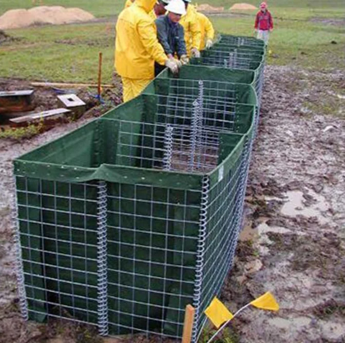 Heavy Duty Defensive Barriers Defensive Sand Wall Gabion Bastions Welded Mesh Barrier Bastion