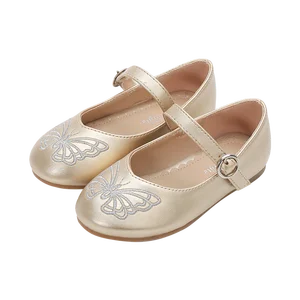 Wholesale Custom Casual Princess Bow Single Shoes Flat Black Casual Shoes for Girls