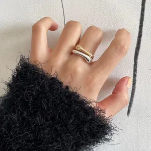 Customized Minimalist, Niche and Personalized 925 Silver Ring for Women with Irregular Smooth Surface