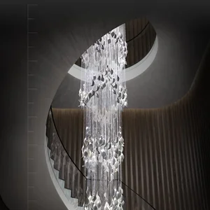 ECOJAS Bespoke Fiber Optic Ceramics Pendent Light for Villa Hotel Lobby Custom Chandelier