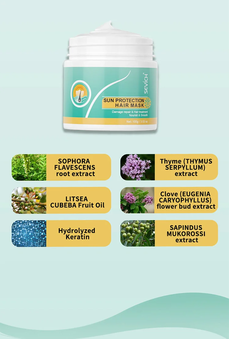 Собственная марка, маска для волос с глубоким питанием и защитой от солнца, эффективно улучшает качество волос