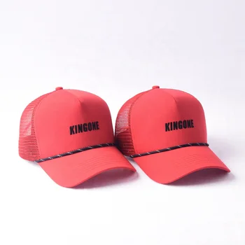 New arrival customize 5 panel mesh snap backs embroidery baseball cap with rope trucker cap hat