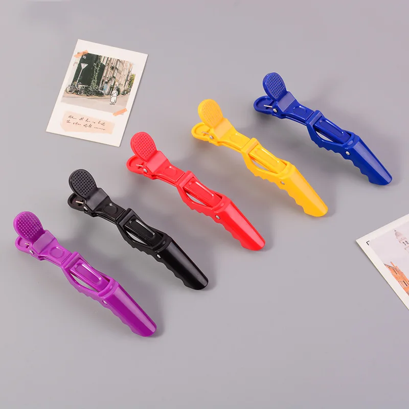Custom logo Plastic Alligator Hair Clips Barber Shop Salon Hair Clips Durable Hair Sectioning Clips