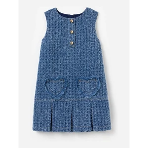 Customized Factory OEM and ODM sleeveless blue dress  denim  Girls  Kids Dress Kids Plaid British Girl Child Dress