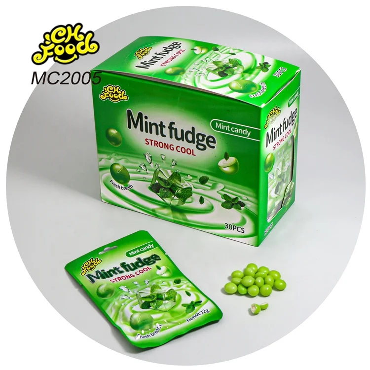 Custom Strong Cool Mint Fudge Wholesale Sugar Coated Mint Flavor Milk Soft Candy Halal Sweet Snack Food China Supplier