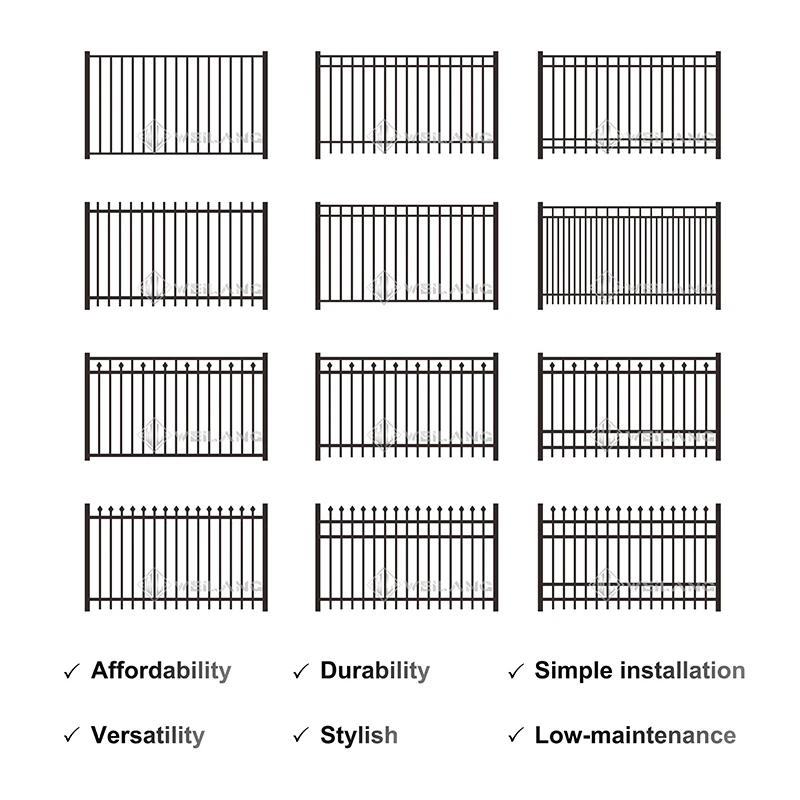 Eco Safety Friendly and Well Designed Powder Coated Black Swimming Pool Fence Perforated Brackets Aluminum Pool Fence with Gate