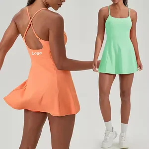 Custom Logo  Sports Skirt Athletic Yoga Golf Skirt for Women Tennis Skirts Set Dress GYM Fitness Activewear