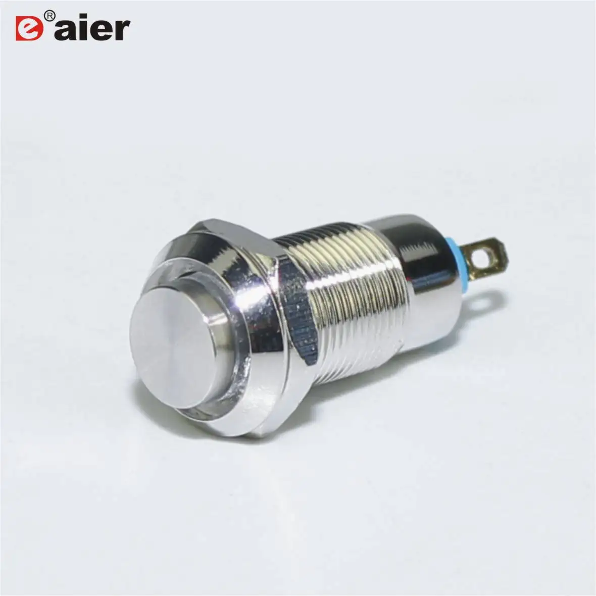 8MM Metal High Button Latching Push Switch Waterproof ON-OFF 2 Pin Small Mini Push Button Switch With Solder Terminals