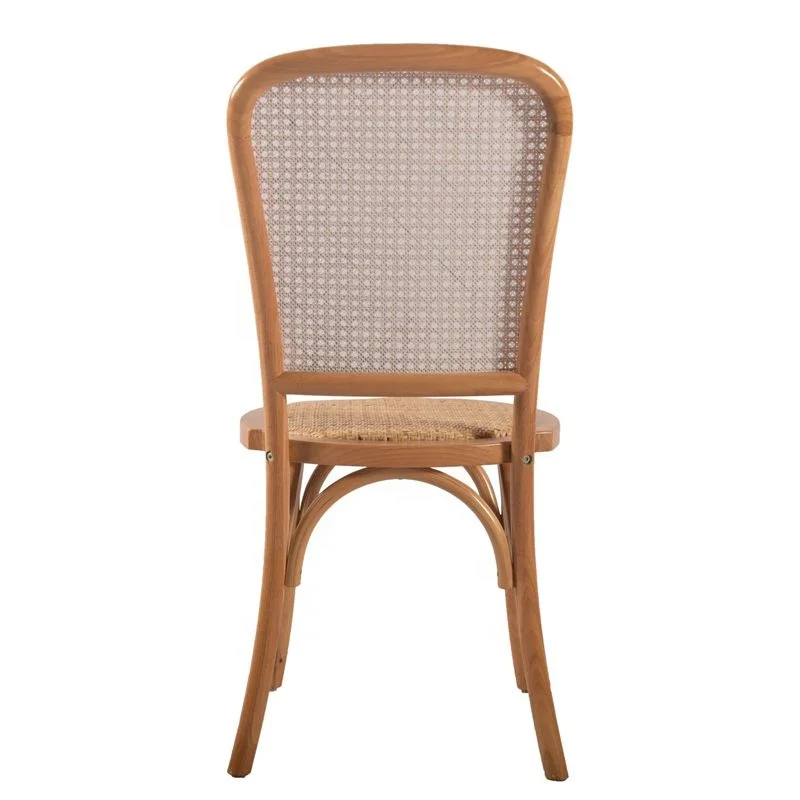 Cheap Stackable Wood Rattan Chair Monoblock Style Dining Chair With Rattan Seat