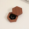 brown Hexagon ring box