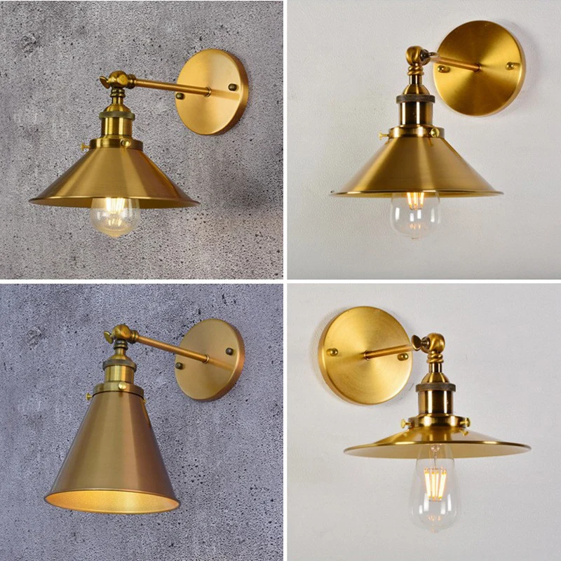 Loft Antique Retro Bronze Industrial Style Wall Light for Bedroom
