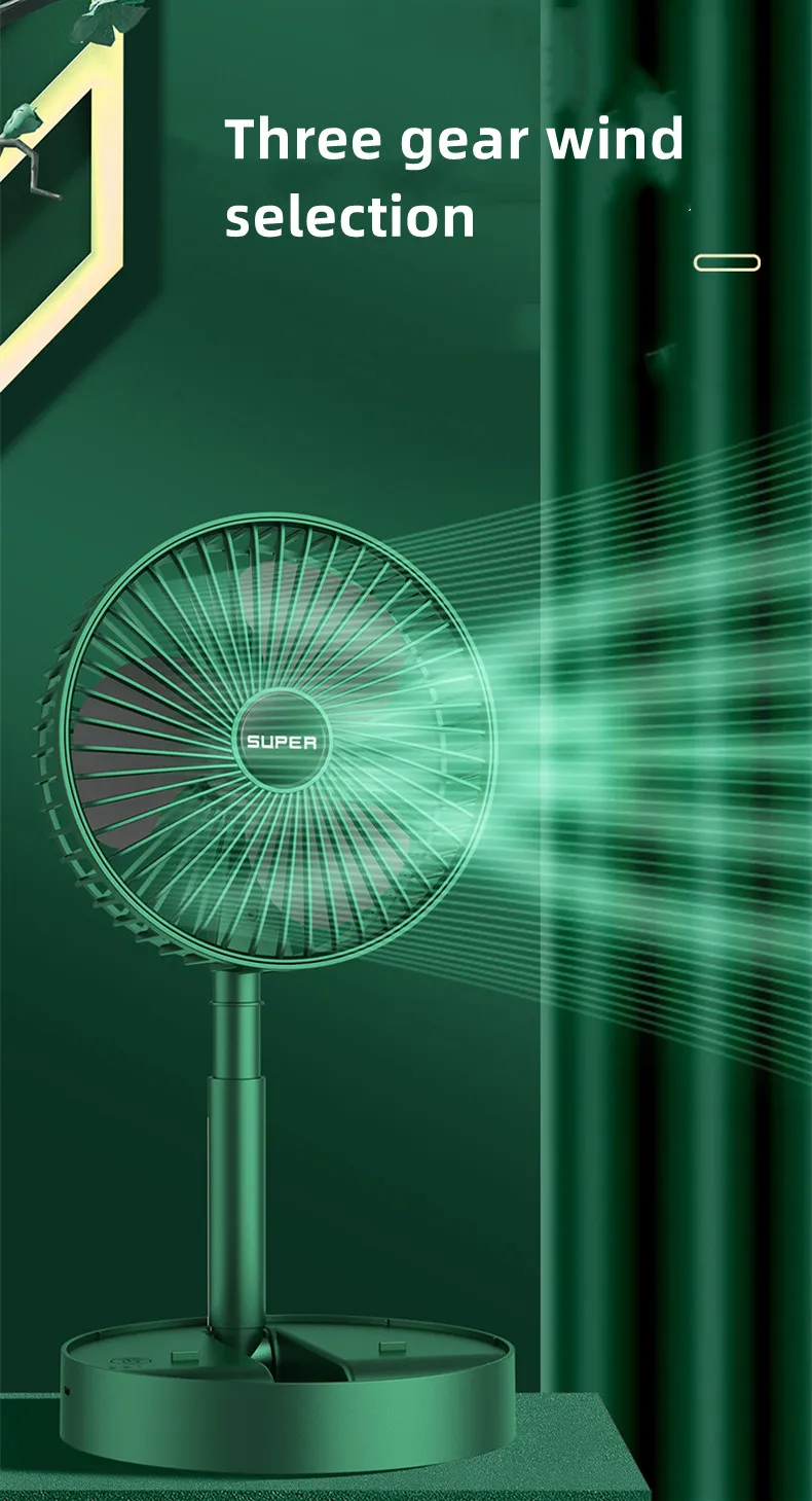 2024 Kc Personal Desk Table Hand Held Usb Small Fan Usb Rechargeable