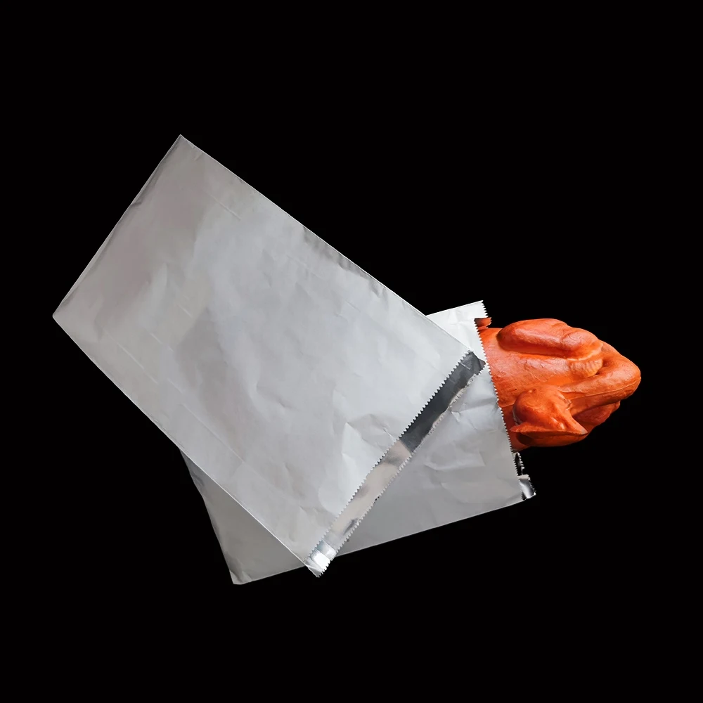 Aluminum Foil Lined Paper Bag For Hot Food French Fries Double Bags