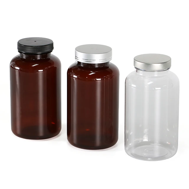 100ml 120ml 150ml 200ml 250ml PET Glossy color can be customized Plastic Pill Packers Bottles with Aluminum cover Metal cover